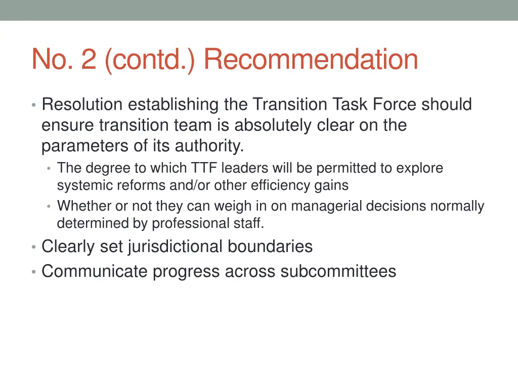 no 2 contd recommendation