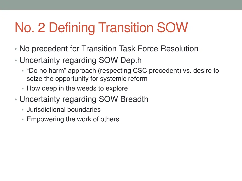 no 2 defining transition sow