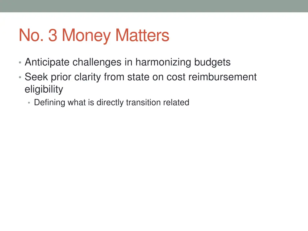 no 3 money matters