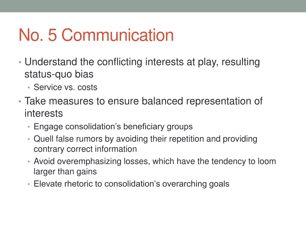 no 5 communication