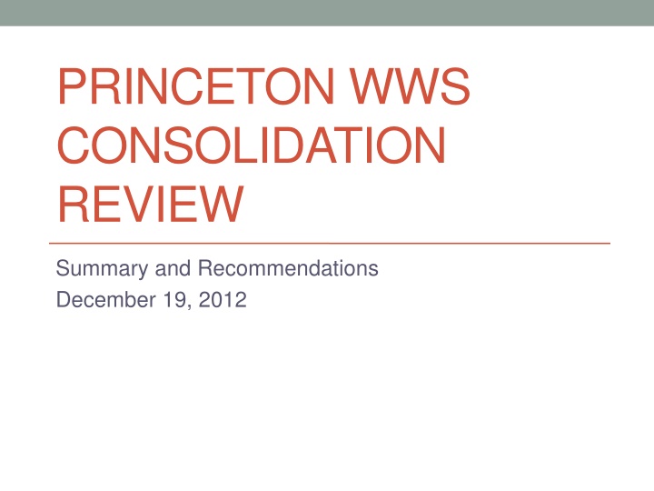 princeton wws consolidation review