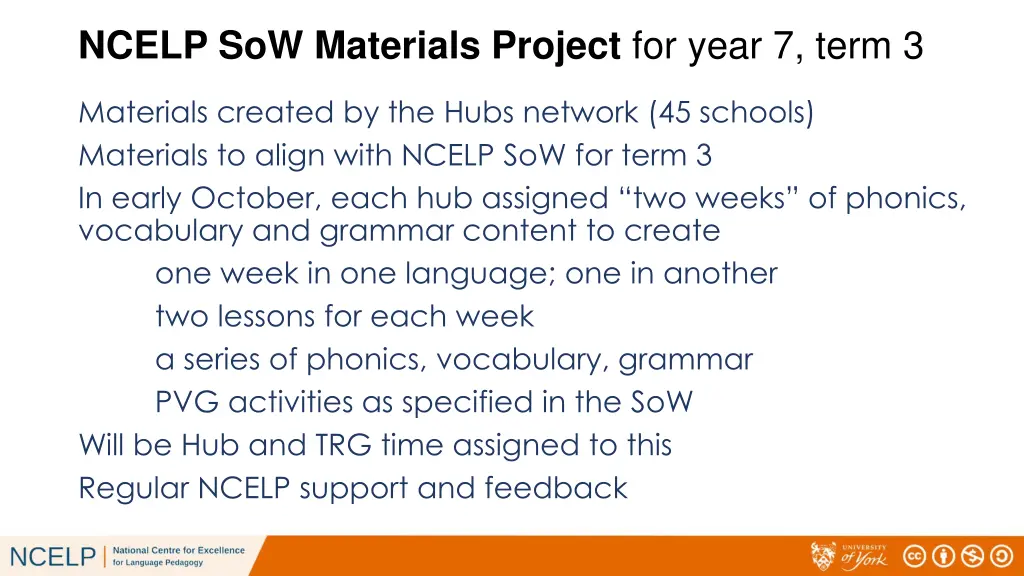 ncelp sow materials project for year 7 term 3