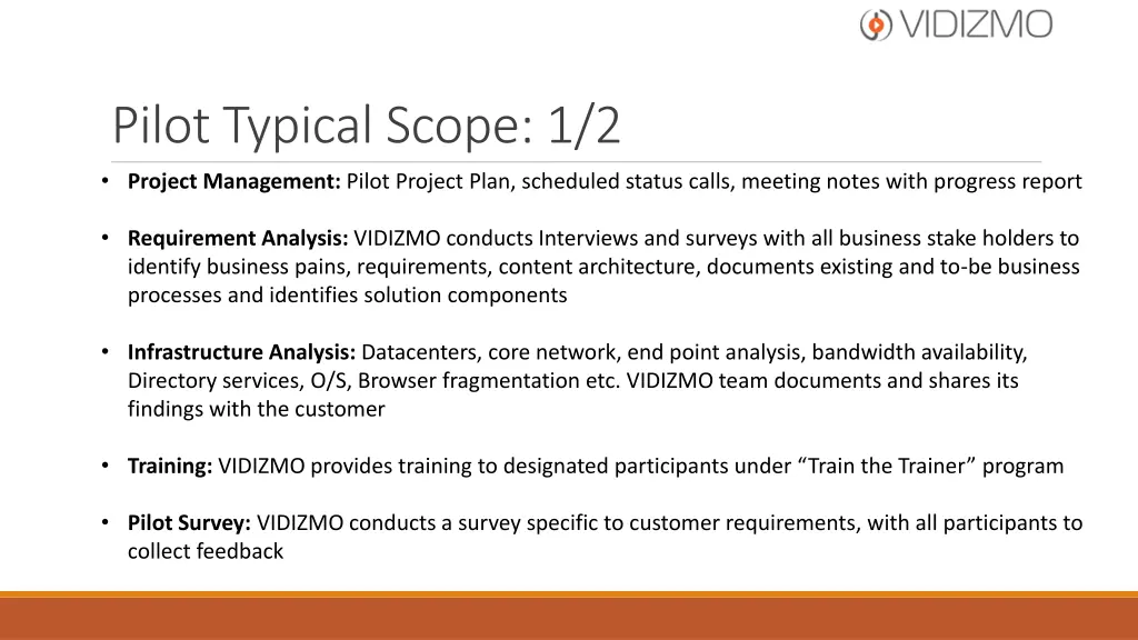 pilot typical scope 1 2 project management pilot