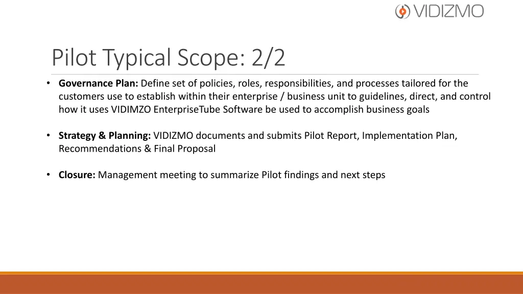 pilot typical scope 2 2 governance plan define