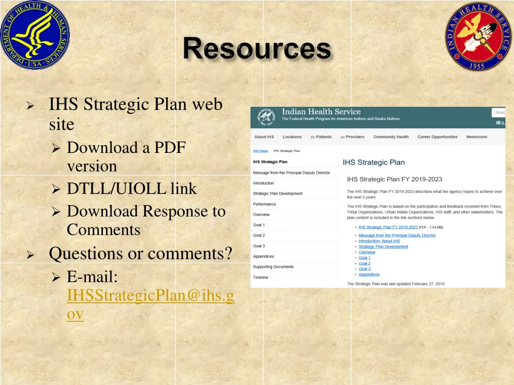 ihs strategic plan web site download