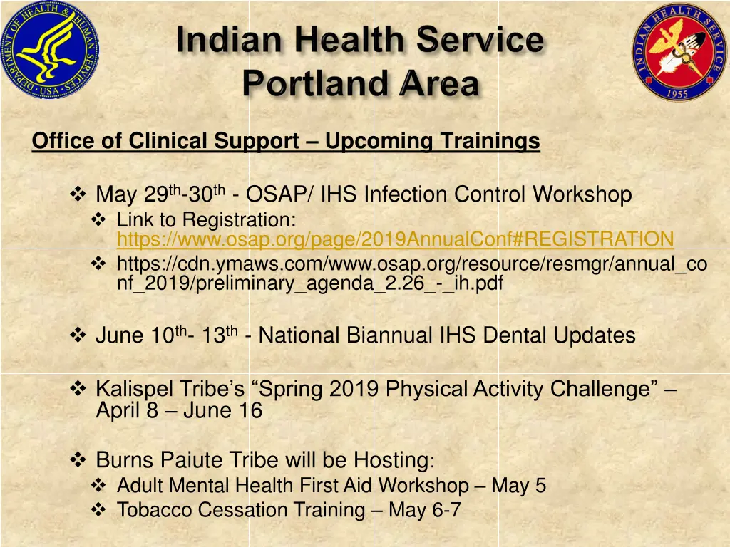 office of clinical support upcoming trainings 1