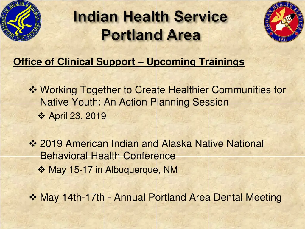 office of clinical support upcoming trainings