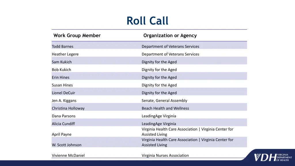 roll call 1