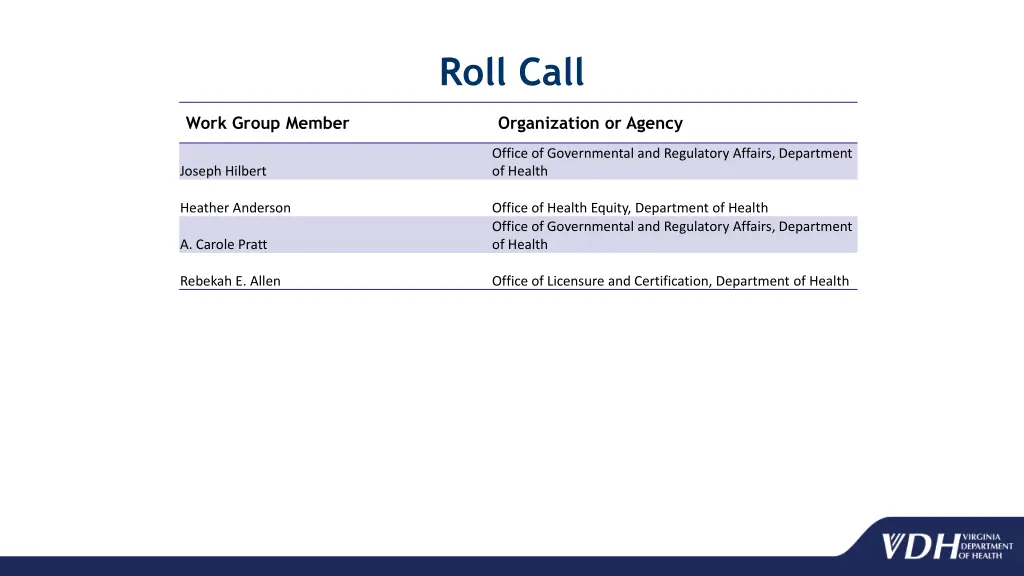 roll call 2