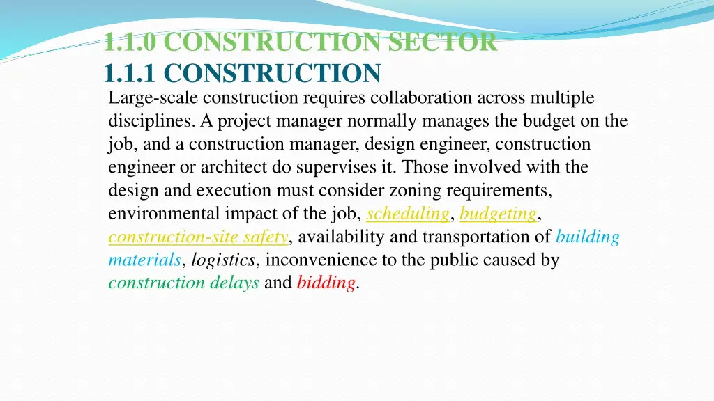 1 1 0 construction sector 1 1 1 construction