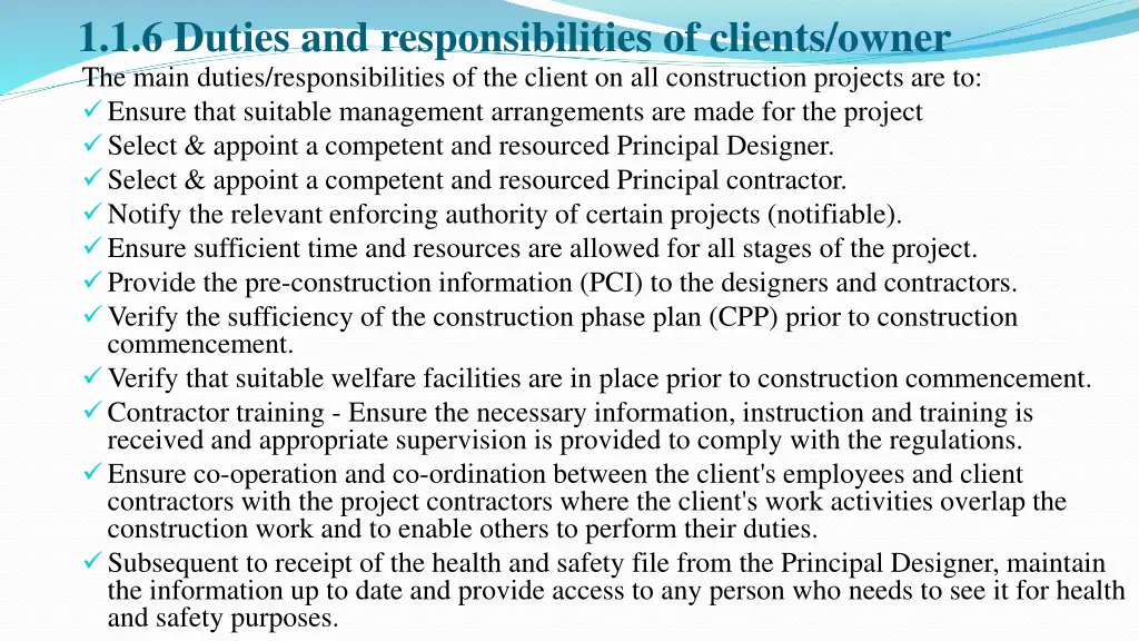 1 1 6 duties and responsibilities of clients