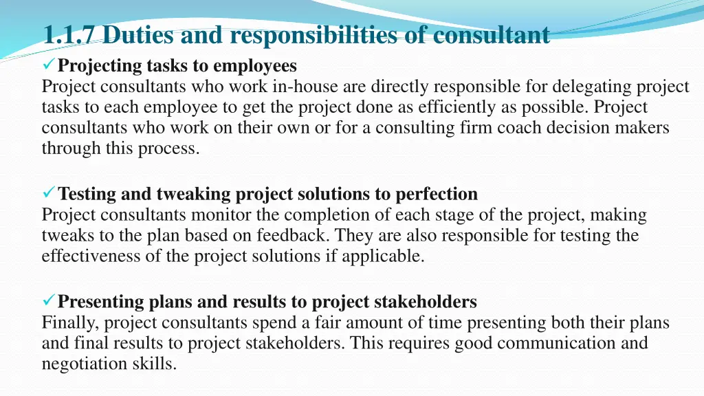 1 1 7 duties and responsibilities of consultant 1