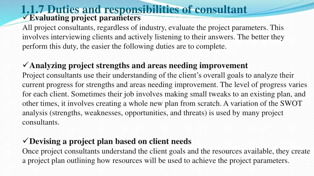 1 1 7 duties and responsibilities of consultant