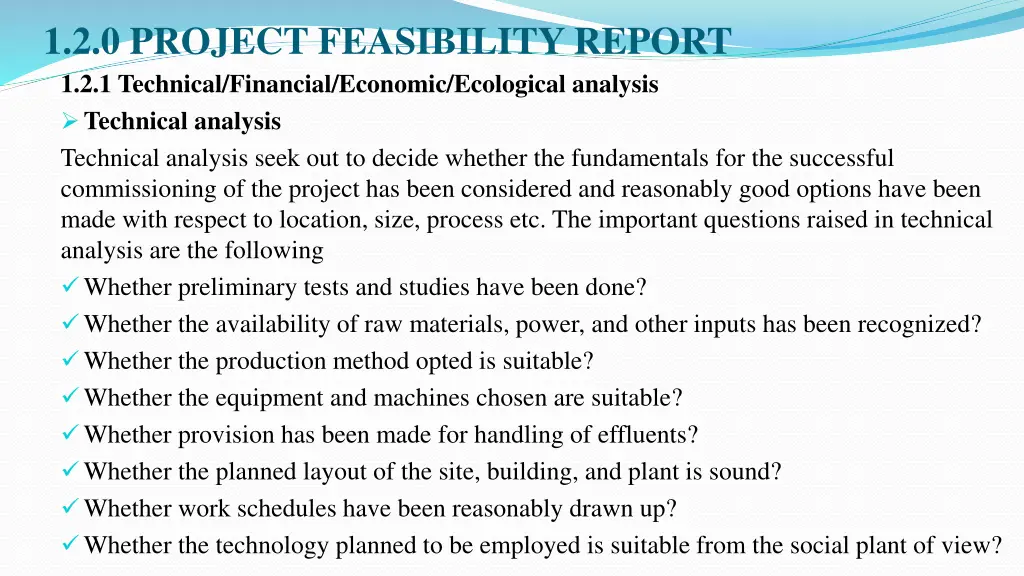1 2 0 project feasibility report 1 2 1 technical