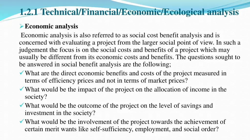 1 2 1 technical financial economic ecological 1
