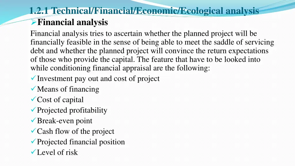 1 2 1 technical financial economic ecological