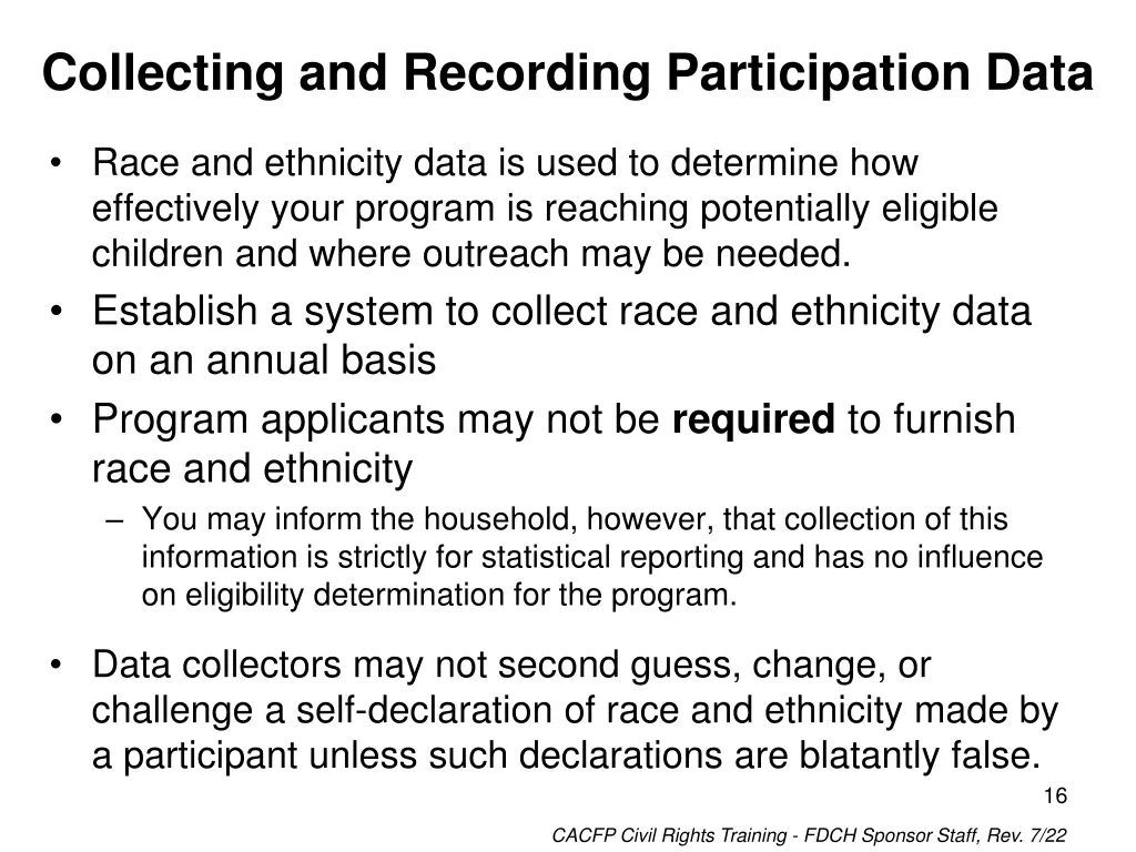 collecting and recording participation data