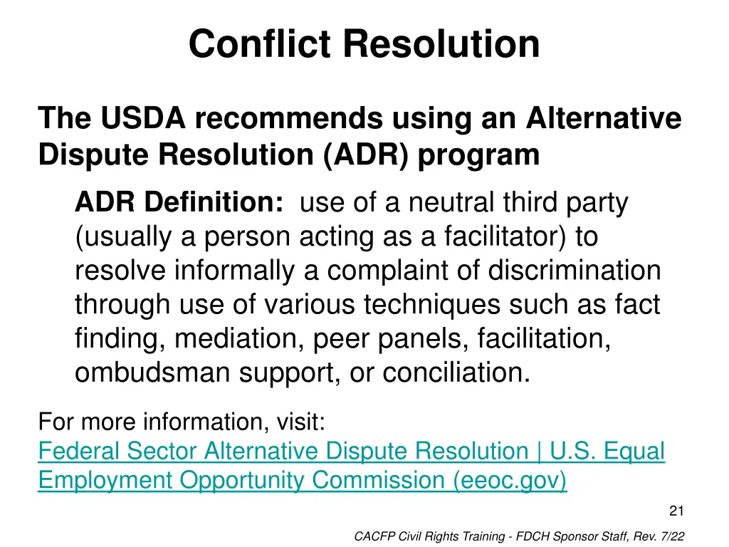 conflict resolution