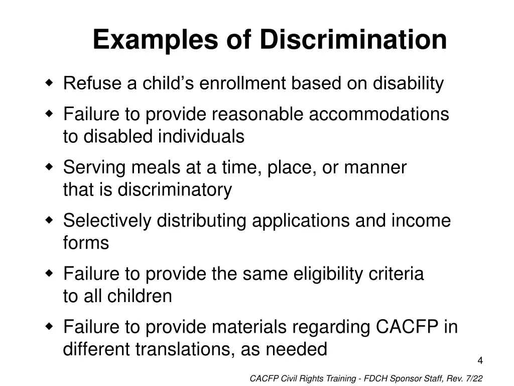 examples of discrimination