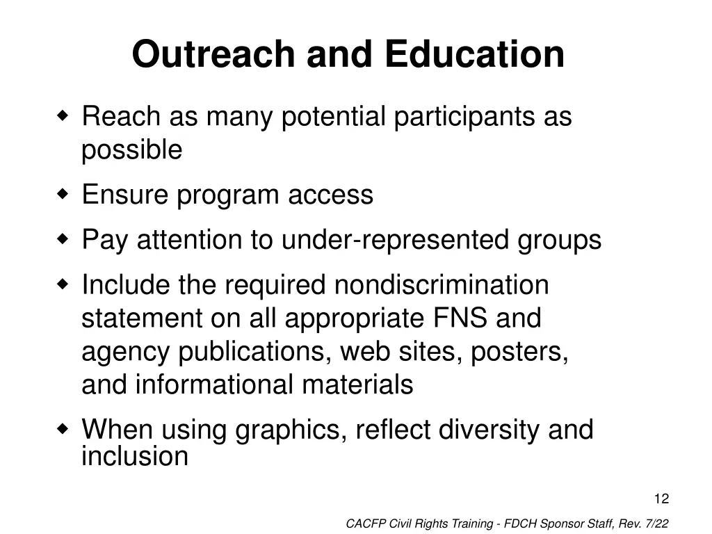 outreach and education