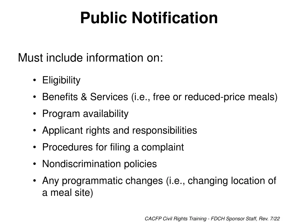 public notification