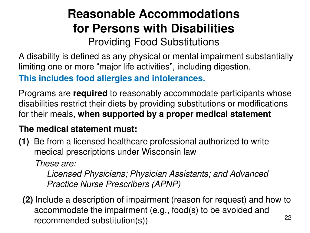 reasonable accommodations for persons with