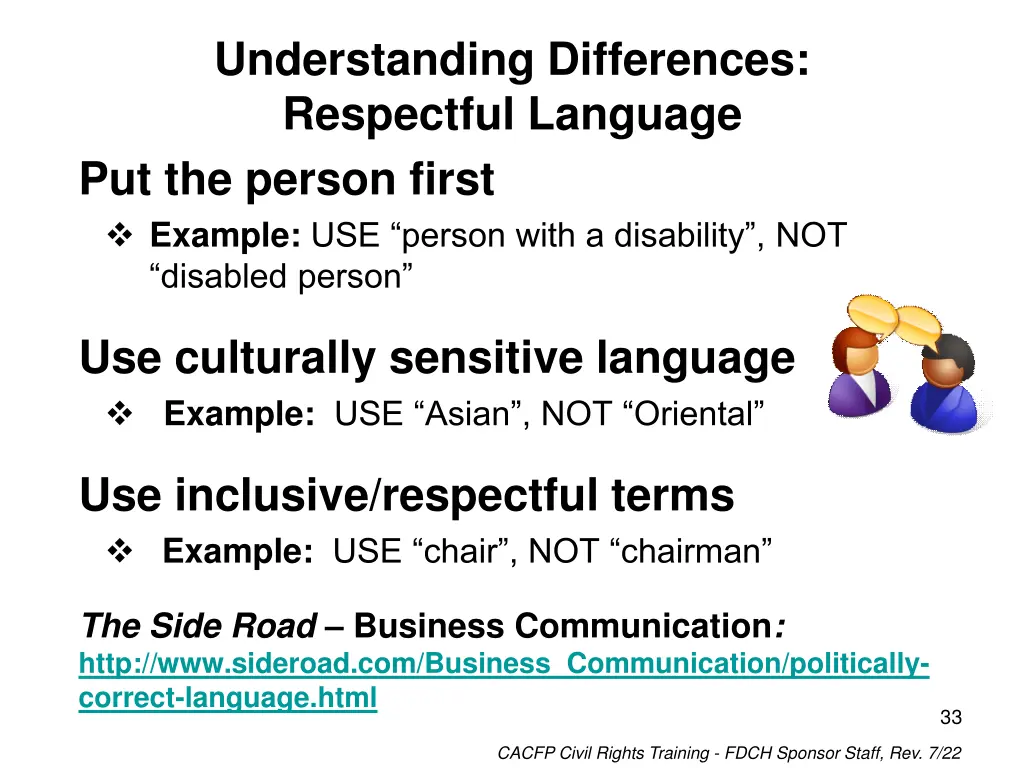 understanding differences respectful language