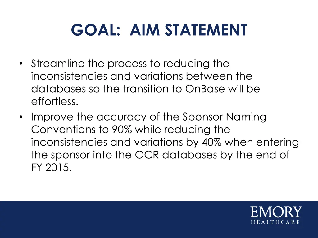 goal aim statement
