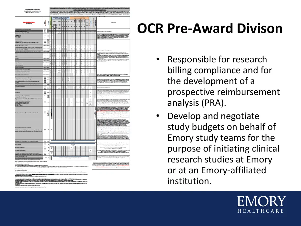 ocr pre award divison