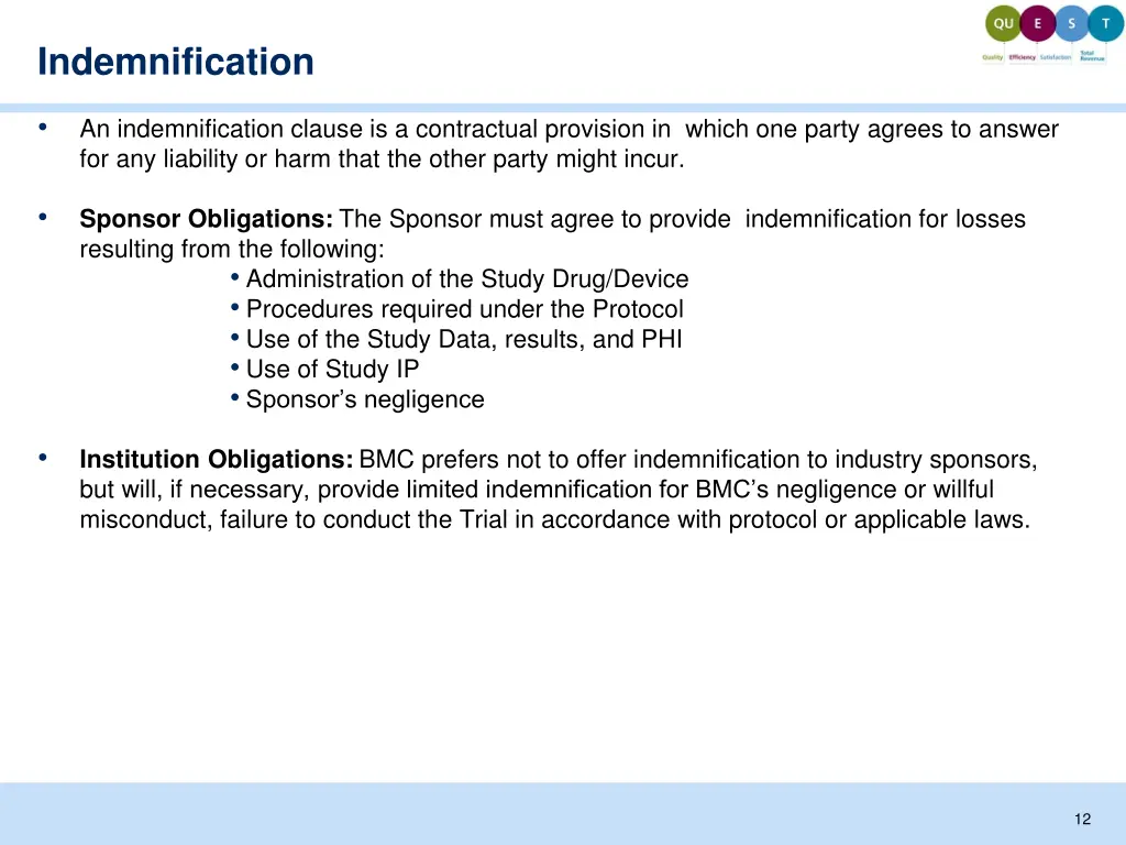 indemnification