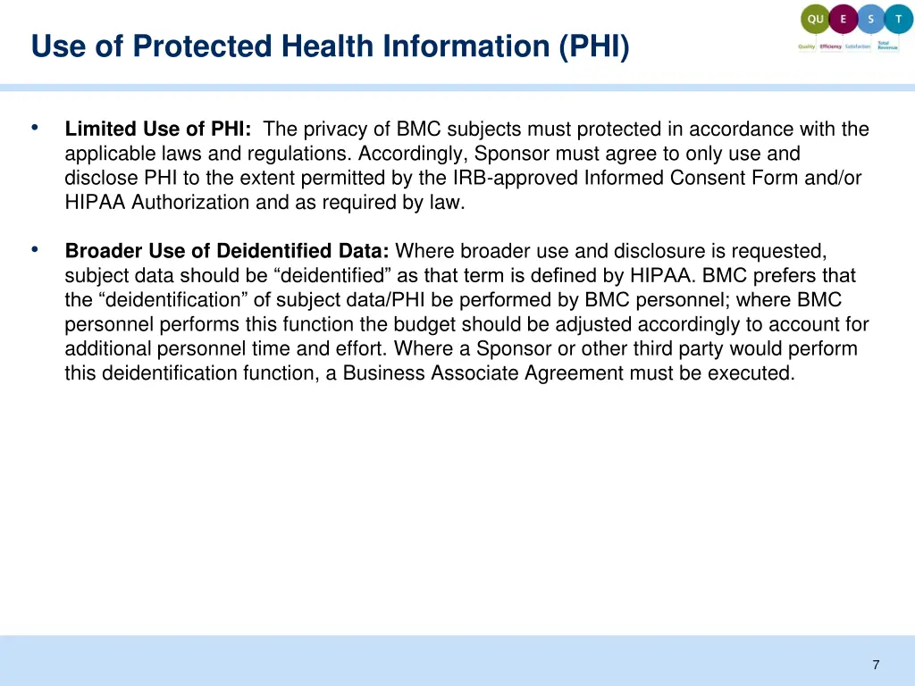 use of protected health information phi