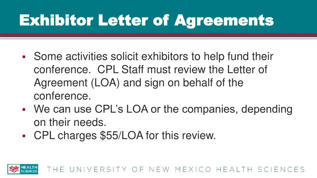 exhibitor letter of agreements exhibitor letter