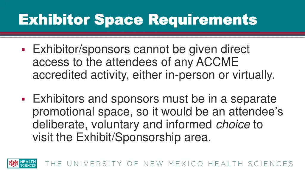 exhibitor space requirements exhibitor space