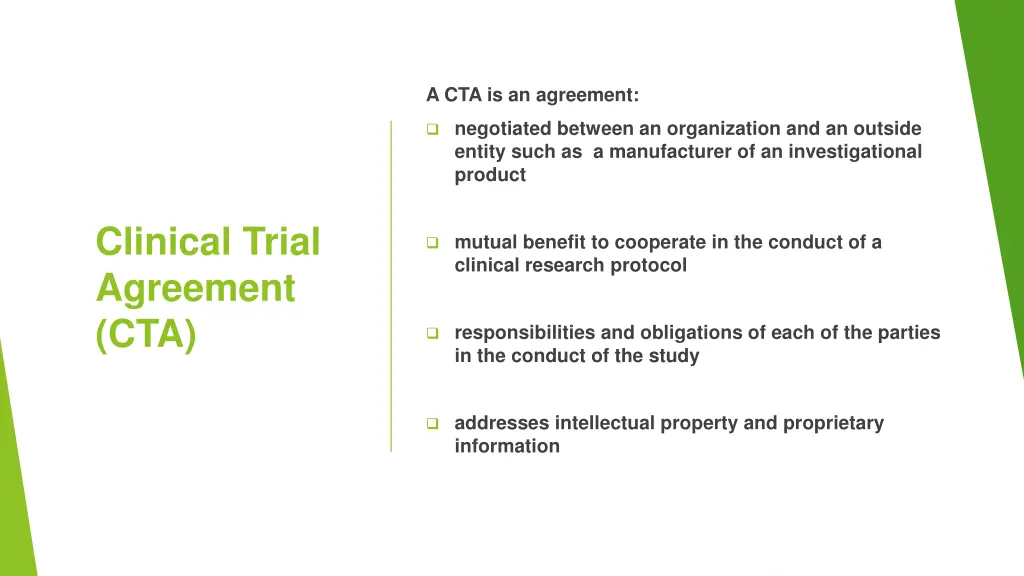 a cta is an agreement
