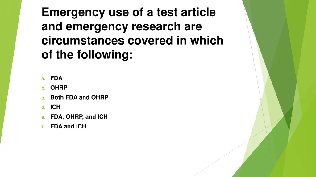 emergency use of a test article and emergency