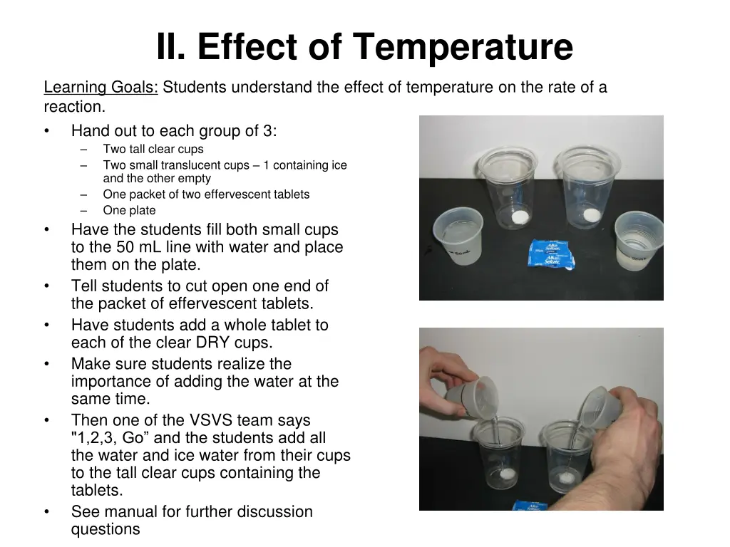 ii effect of temperature