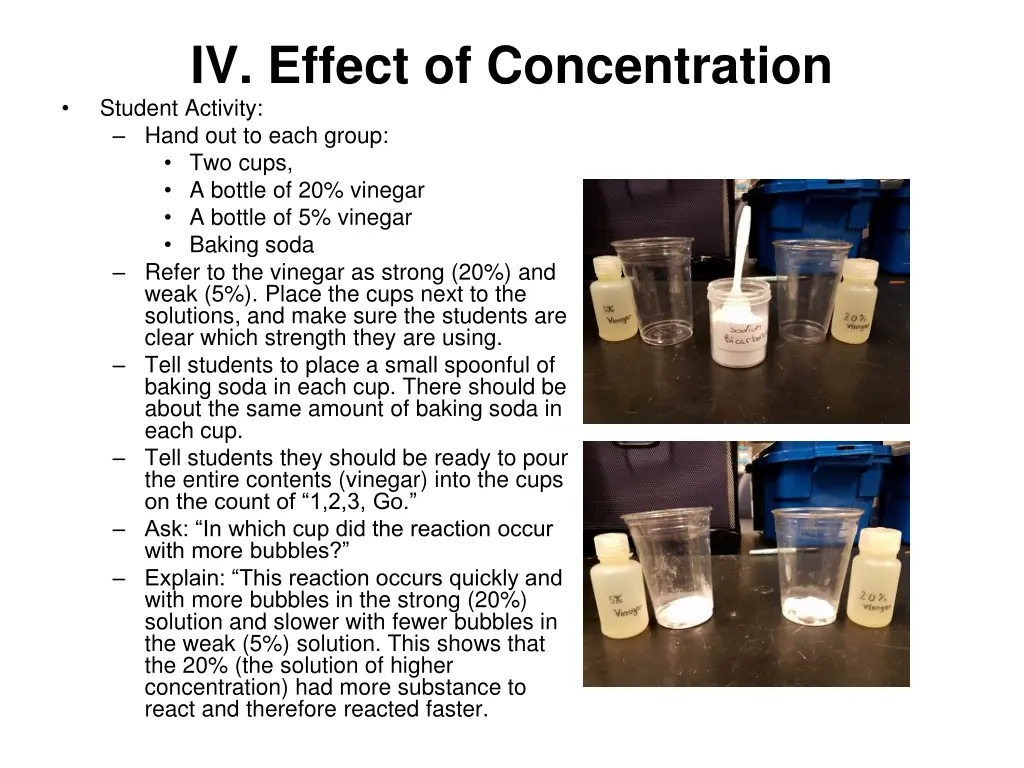 iv effect of concentration student activity hand