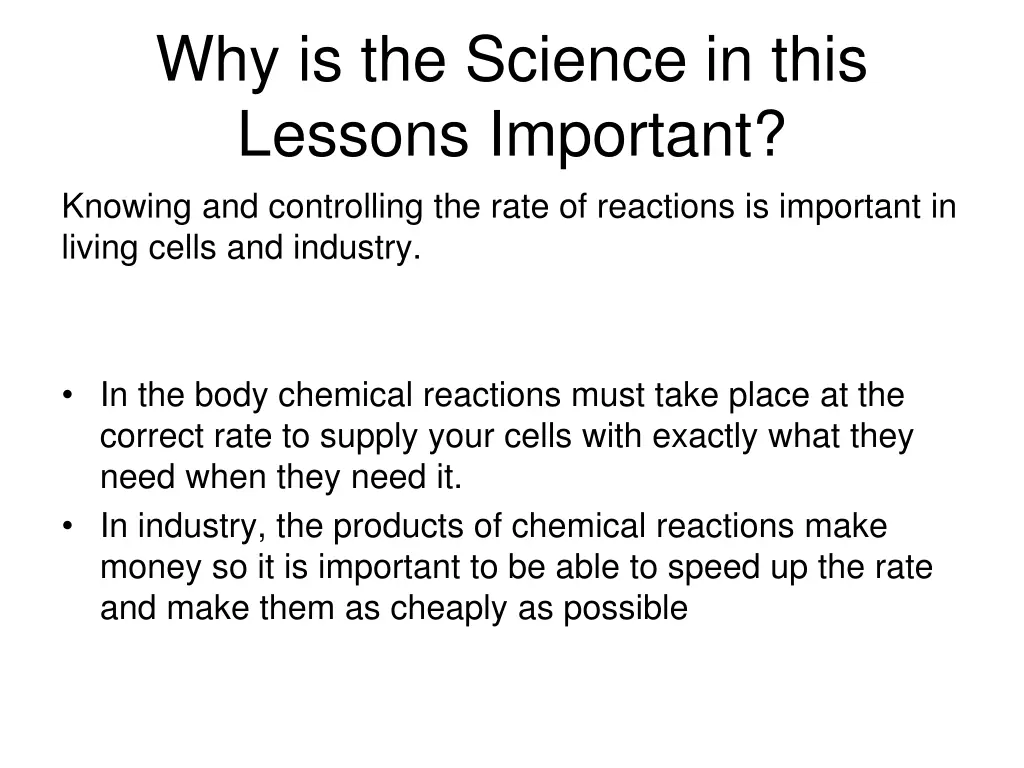 why is the science in this lessons important