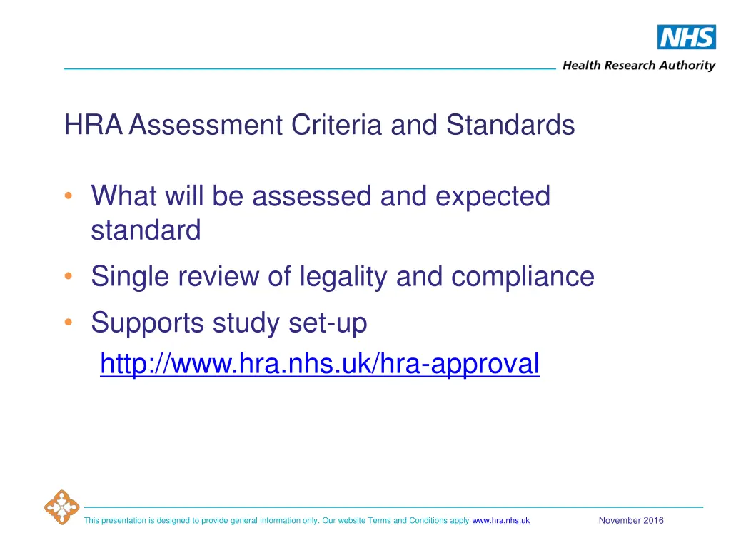 hra assessment criteria and standards