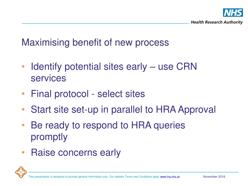 maximising benefit of new process