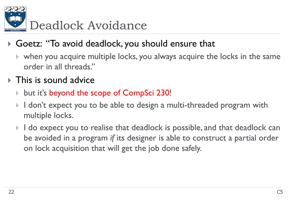 deadlock avoidance
