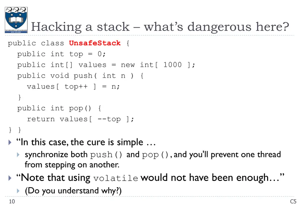 hacking a stack what s dangerous here 2