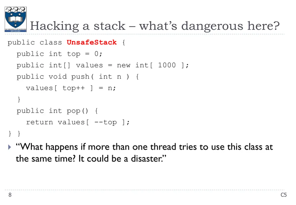 hacking a stack what s dangerous here