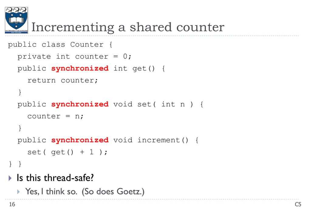incrementing a shared counter 4