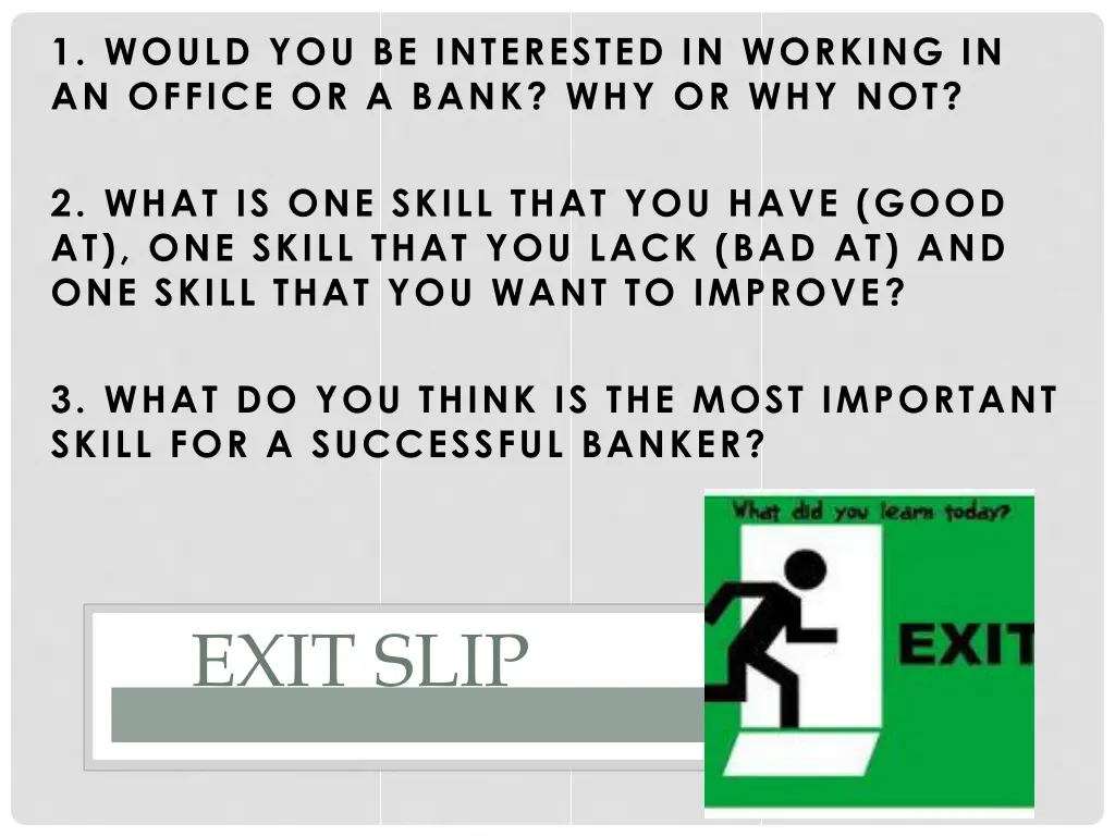 1 would you be interested in working in an office