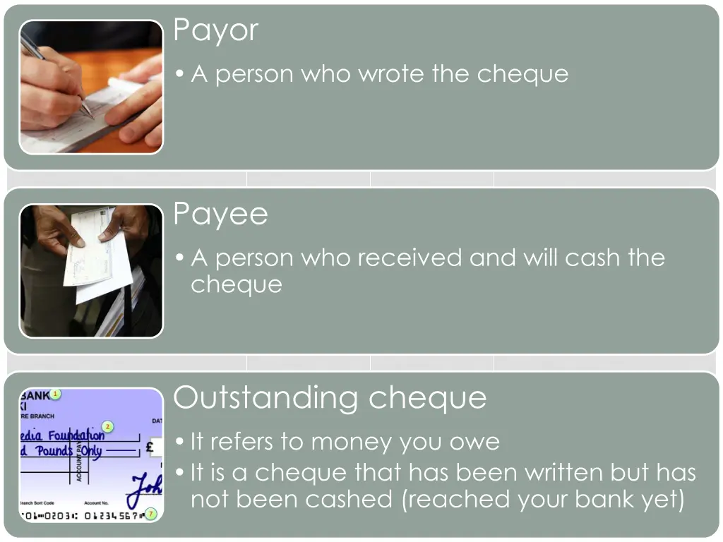 payor a person who wrote the cheque