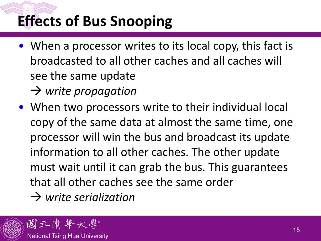effects of bus snooping