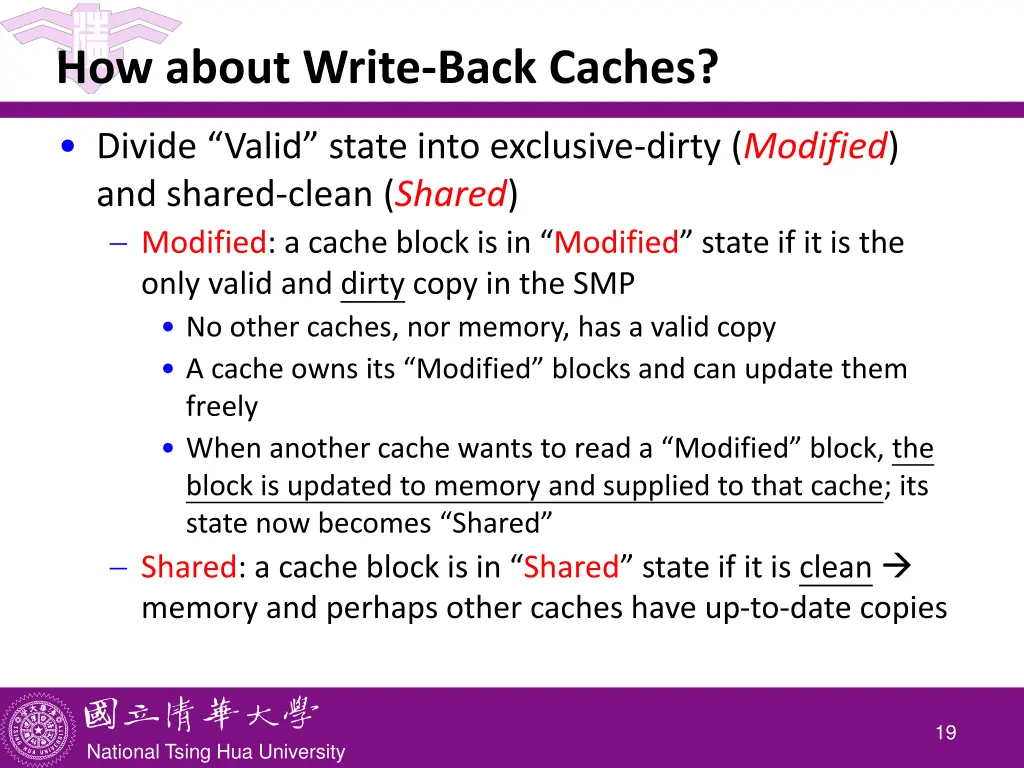 how about write back caches 1
