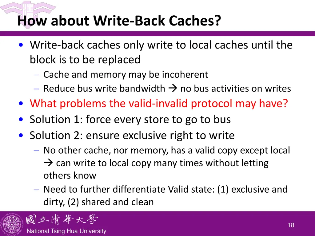 how about write back caches