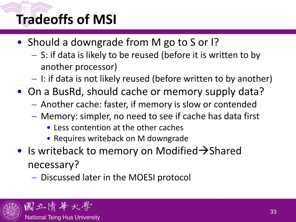 tradeoffs of msi